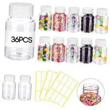 Pcs 80 ml Empty Clear Pill Bottle Plastic Medicine Reagent Bottle with 36