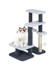 2-in-1 Cat Stairs  Tree with Sisal Scratching Post, 4 Levels Pet Steps for Elde