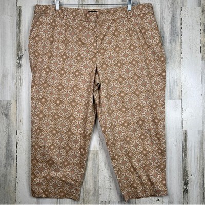 Talbots Plus Size 24W Artsy Print Trouser Pants Stretch Statement Career Style