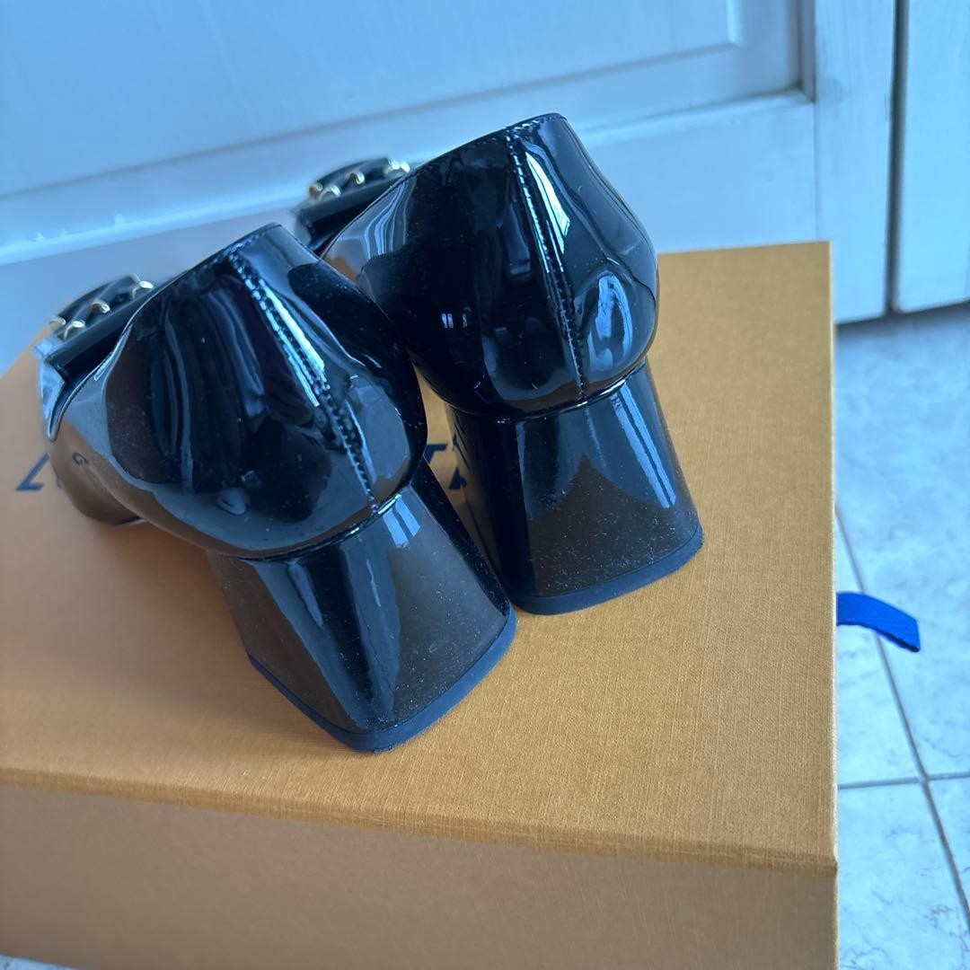 LOUIS VUITTON Pumps Heel Leather Black EU34/US4 120394c thumbnail 14