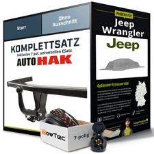 Für JEEP Wrangler Typ TJ Anhängerkupplung starr +eSatz 7pol uni. 08.1996-12.2008