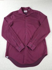 Calvin Klein Men's Shirt Red Infinite Non-Iron Slim Fit 15.5  34/35