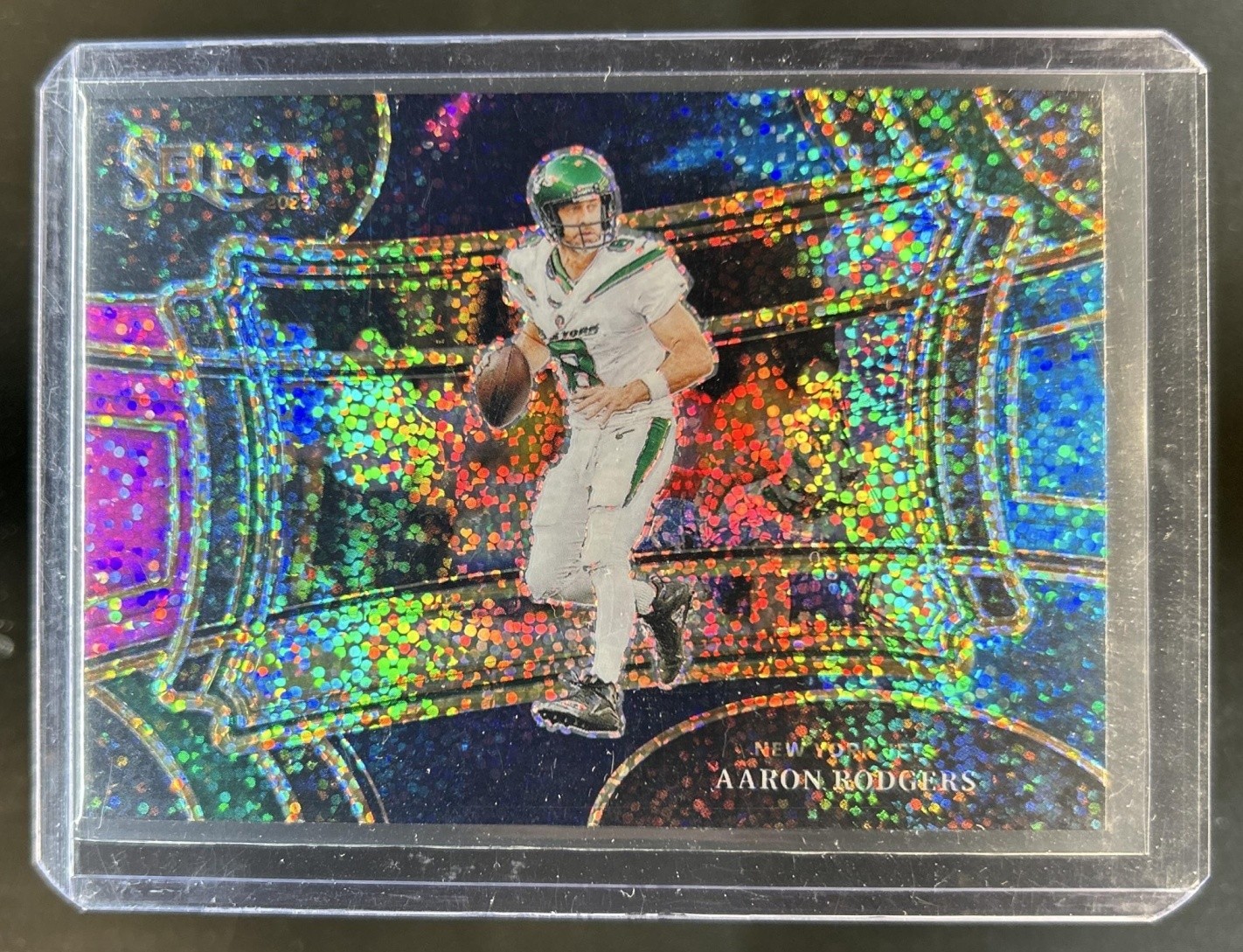 2023 Panini Select Aaron Rodgers Cosmic Prizm SSP Field Level #375 Jets