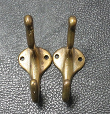 Vintage Brass Wall Hanger Hooks for Hanging Jacket Towel Coat Set of 2