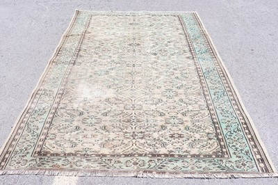 Turkish Large Rug, 6,2x8,9 ft Vintage Rug, Blue Wool Rug
