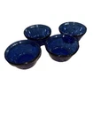 Set 4 Vintage 6 oz Pyrex Cobalt Blue Desert Dish Custard Cups Ramekins EUC