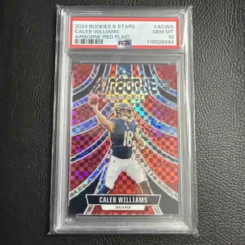 Caleb Williams PSA 10 2024 Panini Rookies & Stars -Airborne  #A-CWS Red Plaid RC