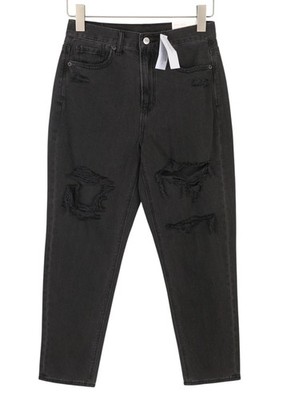 AMERICAN EAGLE OUTFITTERS Mom Black Blaze Damen Jeans W27 Distress Ripped *