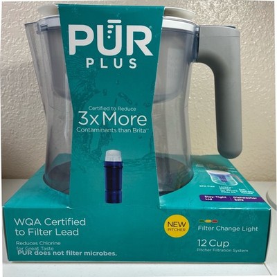 PUR PLUS 12 Cup Water Filter Pitcher Ocean Blue PPT0020 Lead Reducing BPA Free
