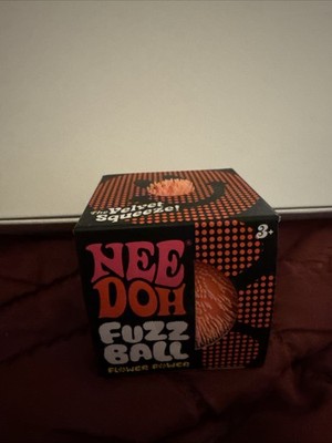 Orange Needoh FUZZ BALL Flower Power Nee Doh Squish Stress Ball NEE-DOH Fuzzball