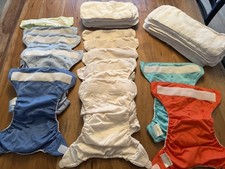 Bumgenius All-in-One Cloth Diapers Multiple Colors, 12 Diapers With 24 Inserts.