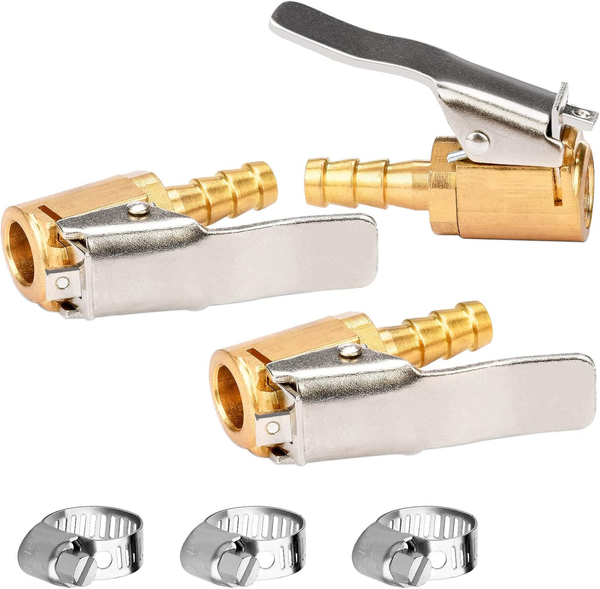 3 StüCk Autoventil Hebelstecker 1/4 Zoll Air Chuck Messing ReifenfüLlnippel Vent-image