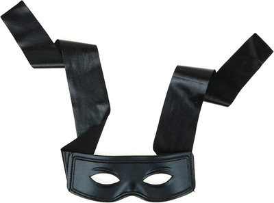 Black Burglar Masquerade  - Faux Leather Costume Bank Robber Thief  with Tie Str