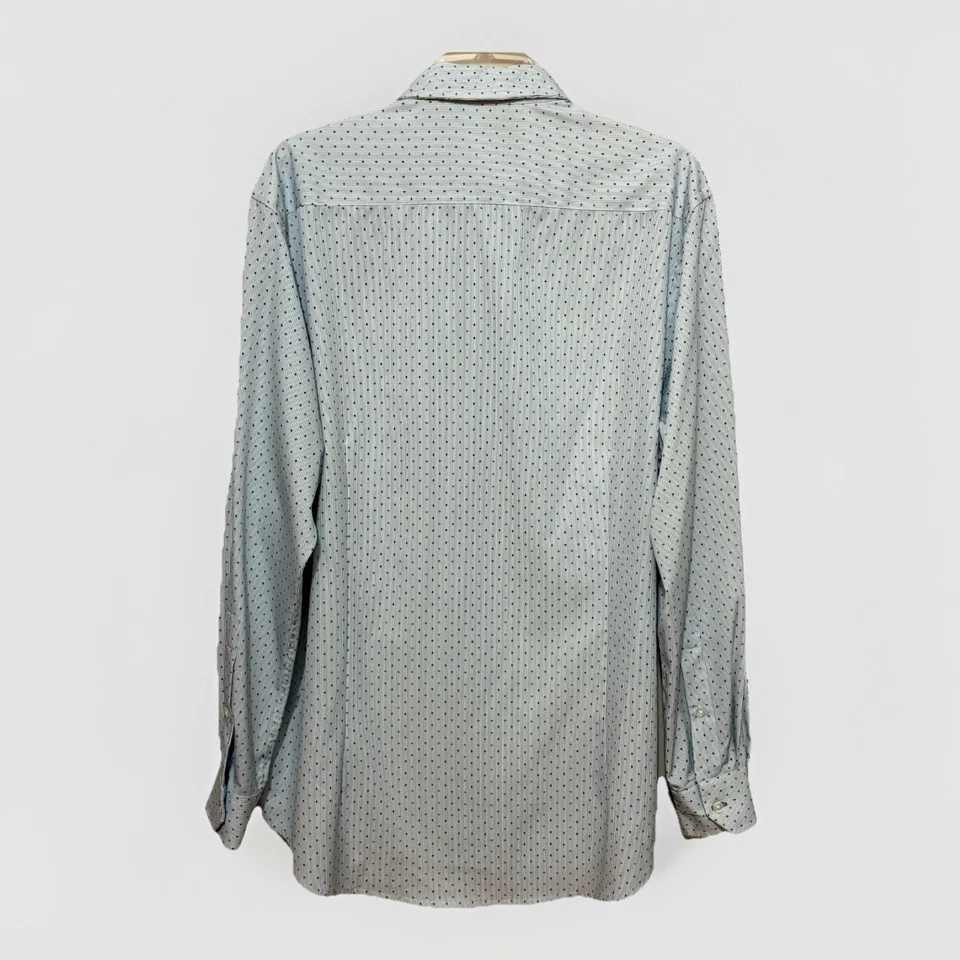Report Collection X4 Stretch Dress Shirt Blue Dot Stripe Slim Fit XL 17 34/35 - Image 4 of 4