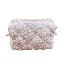 Cotton Quilted Makeup Bag Coquette Accessories Make up Bag Organizer Cute Flo...