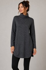 WAYF Brown Turtleneck Sweater Dress Long Sleeve Cozy Casual Stretch Small