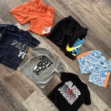 LOT of 6 Boy's NIKE/Air Jordan Short Sleeve T-Shirts Pull On Shorts Tags