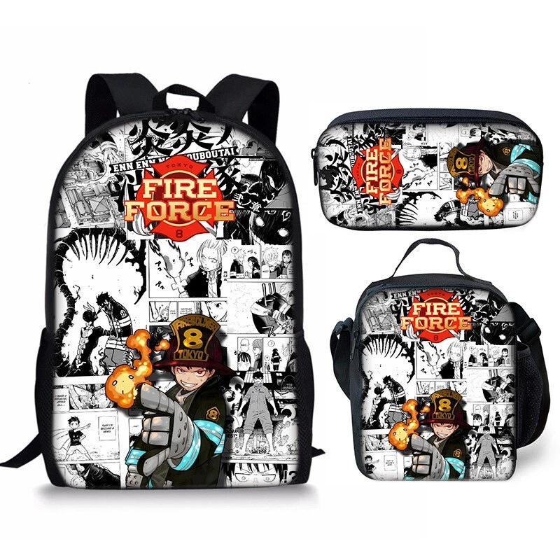 Firre Force Season 3 Backpack Set, School Bag Lunch Bag Pencil Case