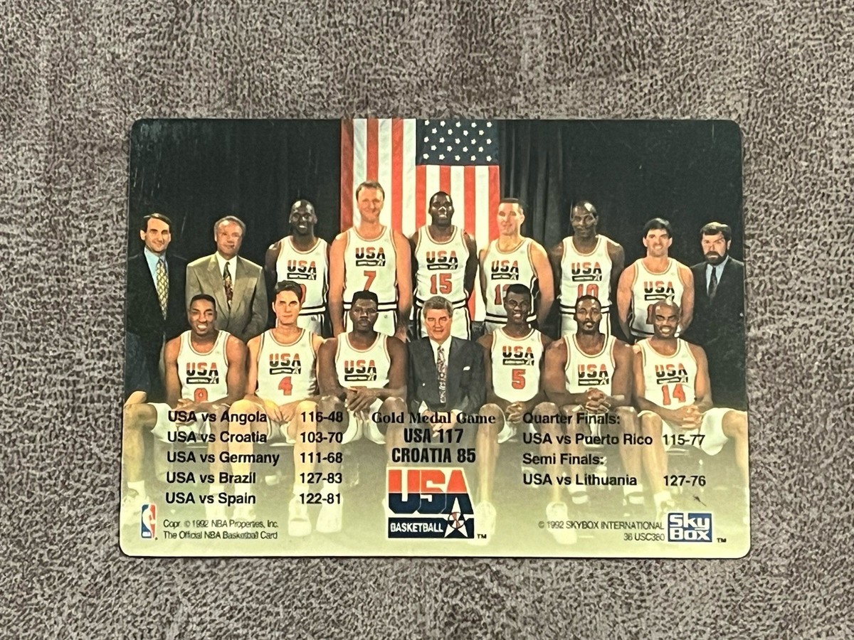 1992 NBA Hoops USA Summer Olympics Barcelona Spain Plastic Card