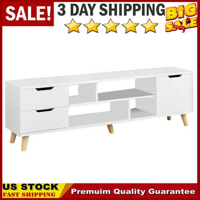 Rustic Tv Stand Console Table Cabinet Storage For Living Room W Shelves Cabinet For Sale Online Ebay