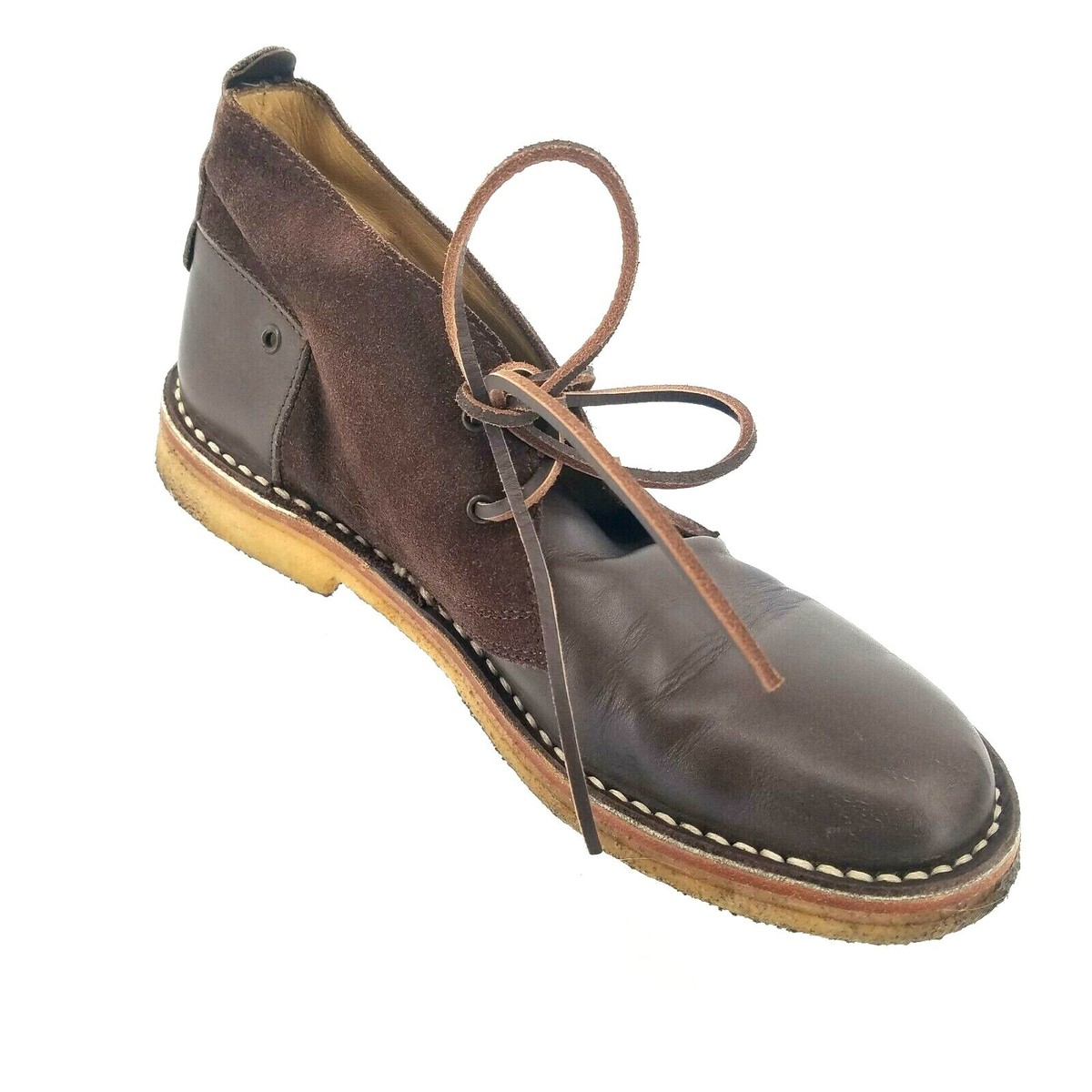 Bernardo 7.5 Chukka Boots Brown Leather/Suede Ankle Lace-Up  display picture 1