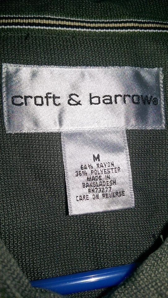 Croft & Barrow Mens Shirt Size M Medium Green NEW - Image 2 of 3