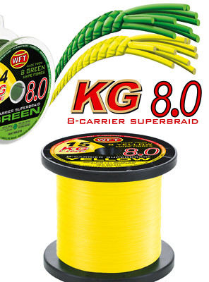 WFT KG 8-carrier Superbraid - geflochten aus 8 FARBIGEN UHMPE Fäden  - je 100m 