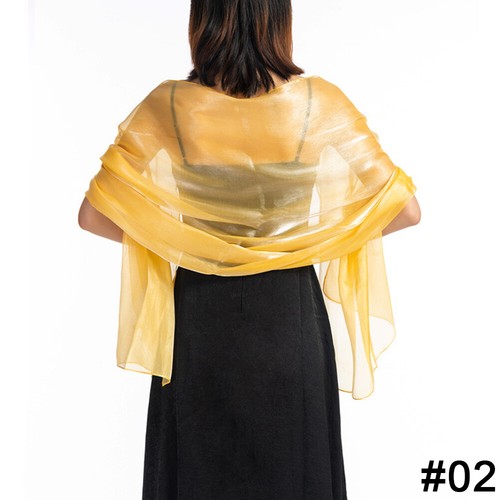 1Pc Women Elegant Wedding Shawl Party Evening Dress Silky Shawl Pure Color Scarf - Picture 4 of 14