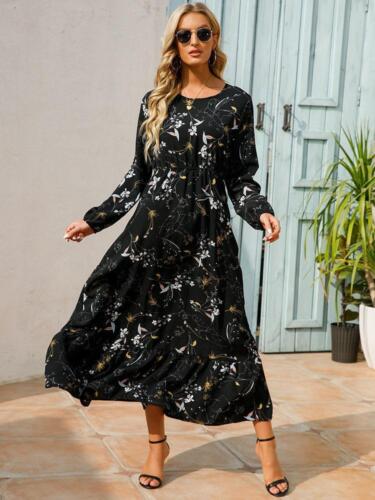 Elegante Vestido Bohemio Floral Mujer Cintura Alta Maxi Vestidos para Mujer 2024 - Imagen 18 de 40