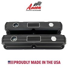 Mopar Performance 318 340 360 Valve Covers - Black Finned - Ansen Exclusive