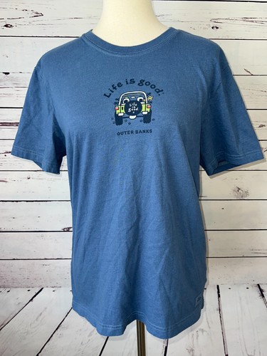 Life is Good Tee Shirt SMALL Short Sleeve Vintage Graphic T-Shirt Outer banks