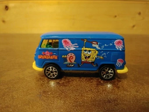 Винтажный спичечный коробок 1999 синий Губка Боб VW Volkswagen доставка фургон игрушка автомобиль мультфильм - Изображение 2 из 4