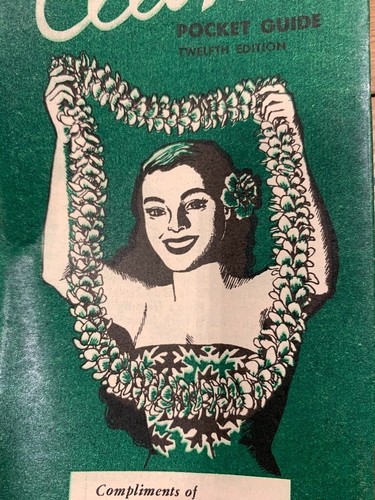 Hawaii Pocket 1954 Guide Beautiful color and very clean Aloha Hotels Dining - Picture 1 of 4