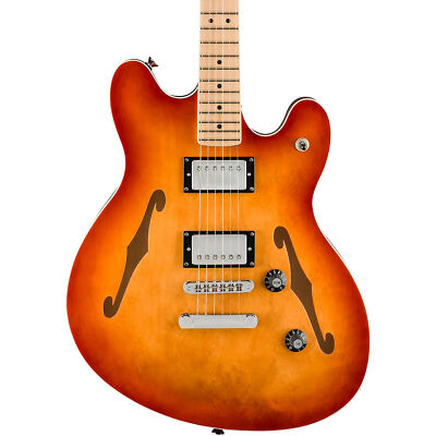 Squier Affinity Starcaster Deluxe Semi-Hollow Electric Guitar, Sienna Sunburst