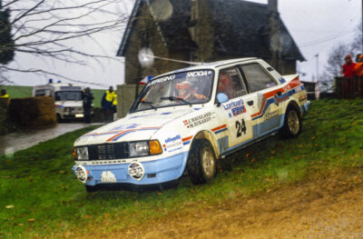 John Haugland Monika Eckardt Skoda 130 Rally Car 1986 Old Photo 1