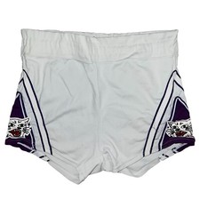 Vtg 70s Rawlings Embroidered Wildcat White Purple Gym Basketball Shorts Size 32