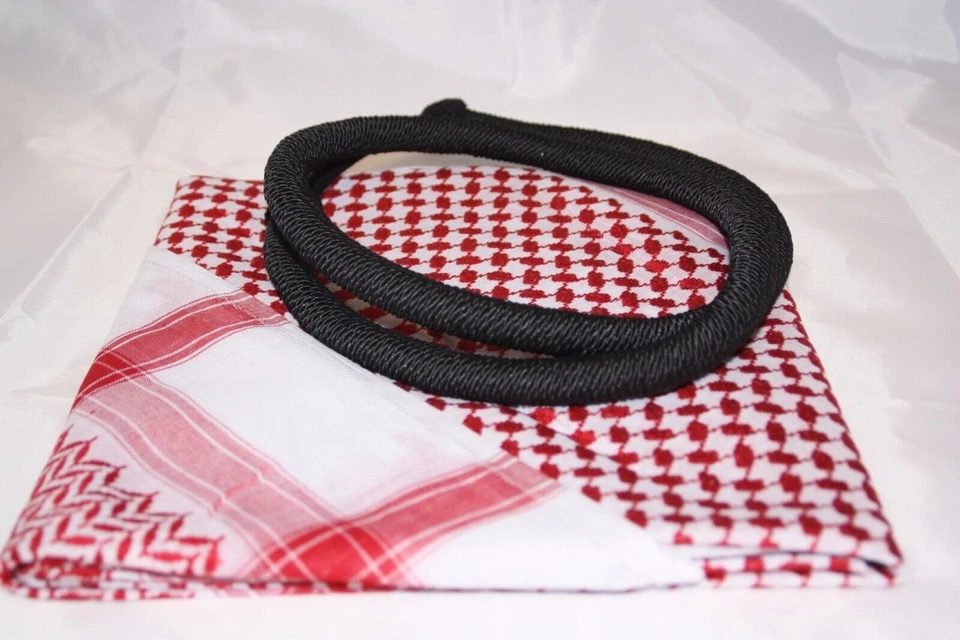 Белый Арафат арабский шарф шаль Keffiyeh Kafiya shemagh палестина + Igal Agal комплект - Изображение 2 из 4