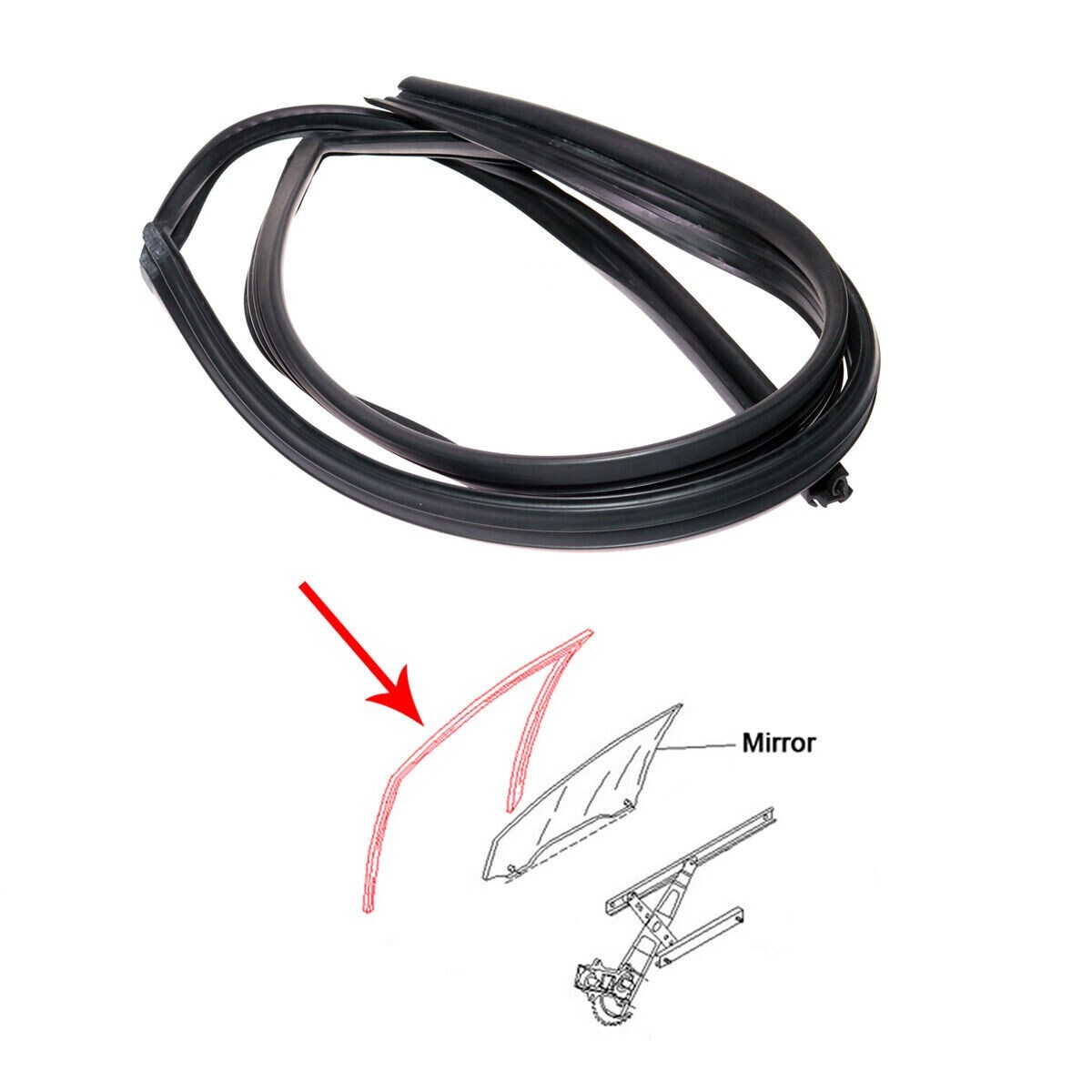 FR LH Door Glass Run Channel Seal For 1991-1995 Honda Civic DX LX