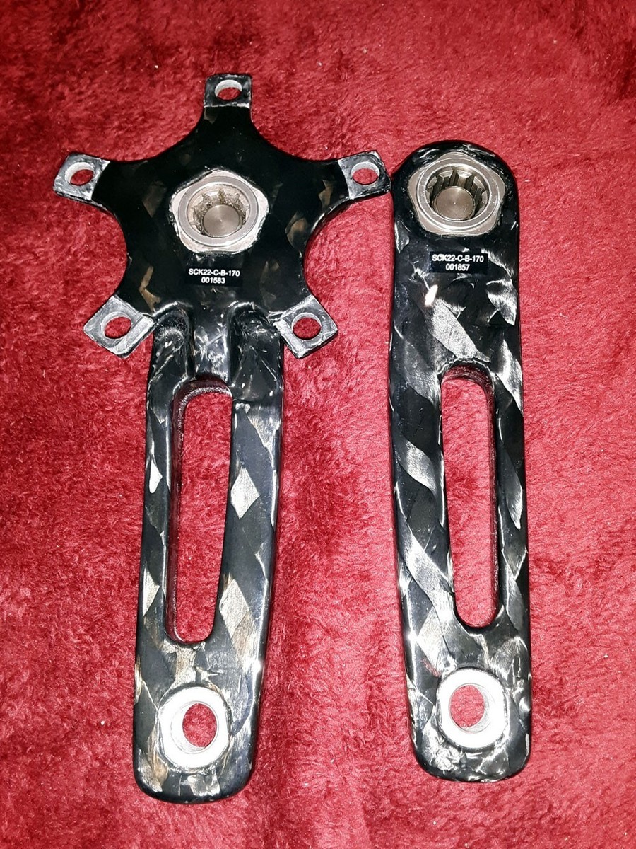STRONGLIGHT PULSIONコンパクト 170-48x36 BB付 Stronglight Pulsion Compact Carbon Crank Arms Refinished + TI ISIS