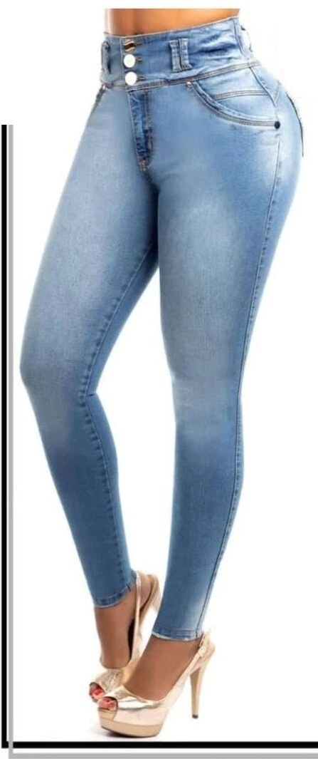 100 ORIGINAL PUSH UP COLOMBIAN Jeans Pitbull PT7099 Size 16 Colombia 12 13 USA