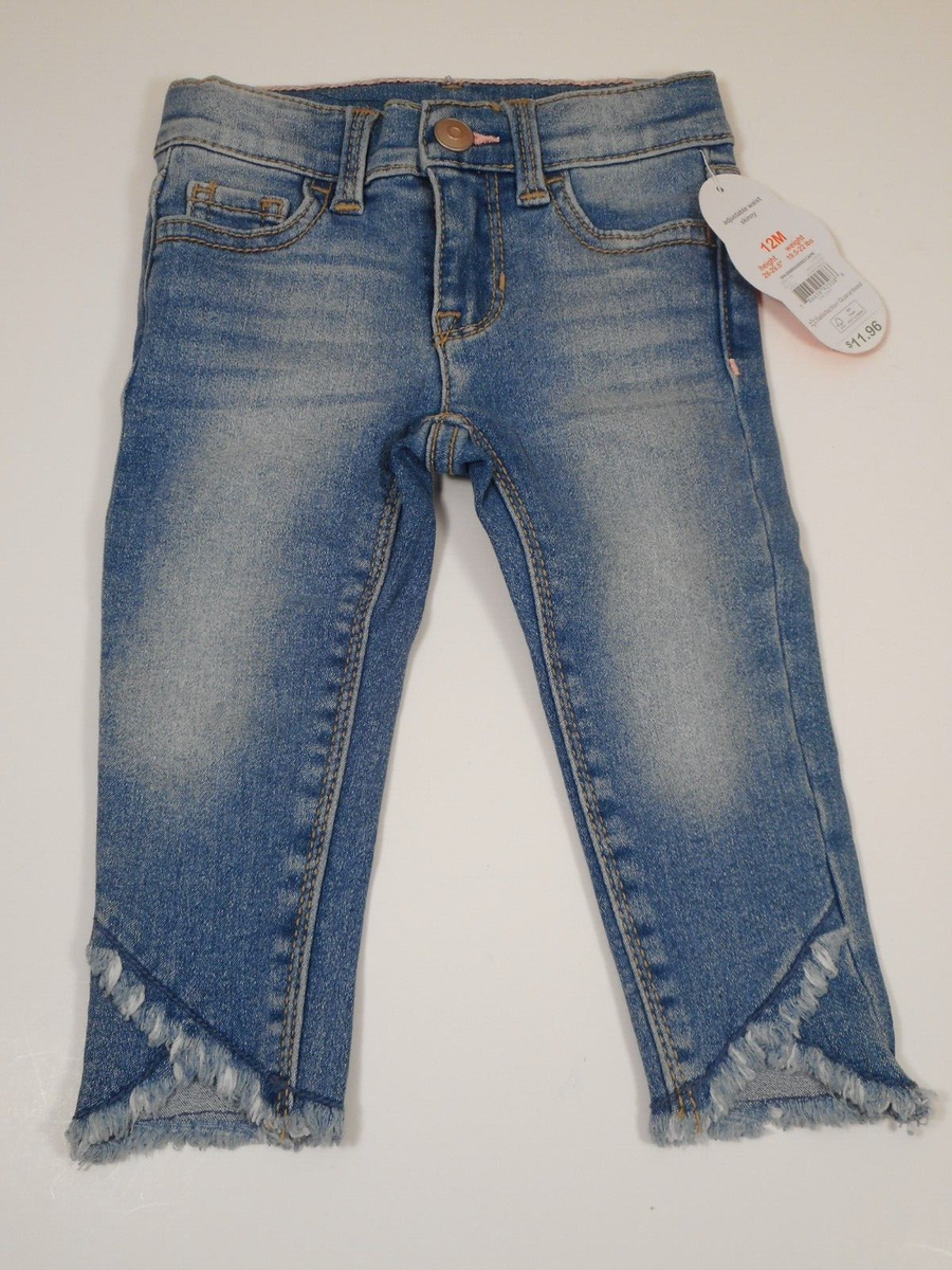 Toddler Girls Jeans Stylish Pants Adjustable Waist Baby Capri 12mo