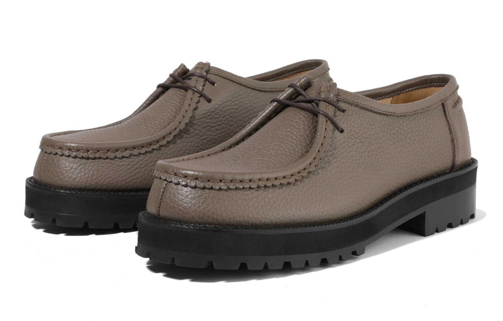 SAOLA Scarpe da derby Firenze Atelier da uomo marroni in pelle wallabee punta moc con suola Vibram