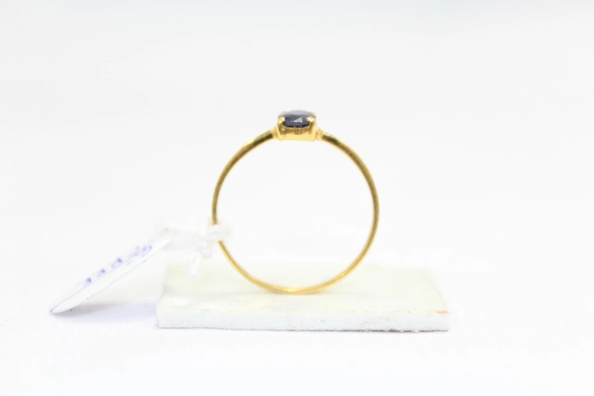 Yellow Gold Ring 18 Kt Natural Blue Oval Sapphire Gemstone U.S