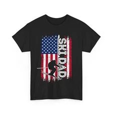 Ski Dad American Flag Shirt, Skier Dad Shirt, Father's Day Shirt 