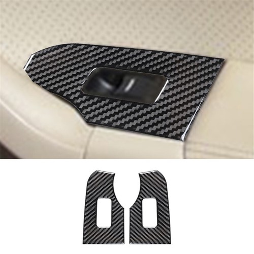 2Pcs Rear Window Lift Panel Trim Carbon Fiber Interior For Acura TSX 2003-2008