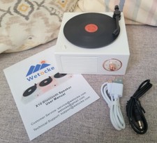 Vinyl Record Player Portable Bluetooth Speaker Wireless Mini Stereo Portable