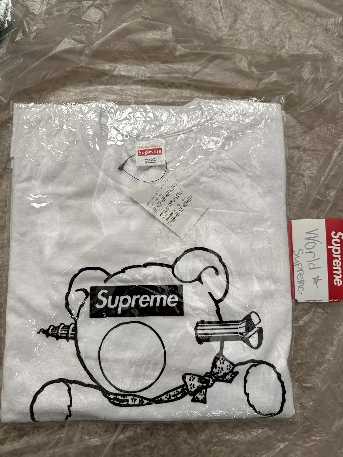 T shirt Supreme Undercover Bear Box logo blanc taille Grand DSWT