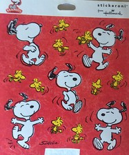 Vintage Hallmark Peanuts HAPPY SNOOPY Sticker Sheet 14 Stickers FREE SHIPPING