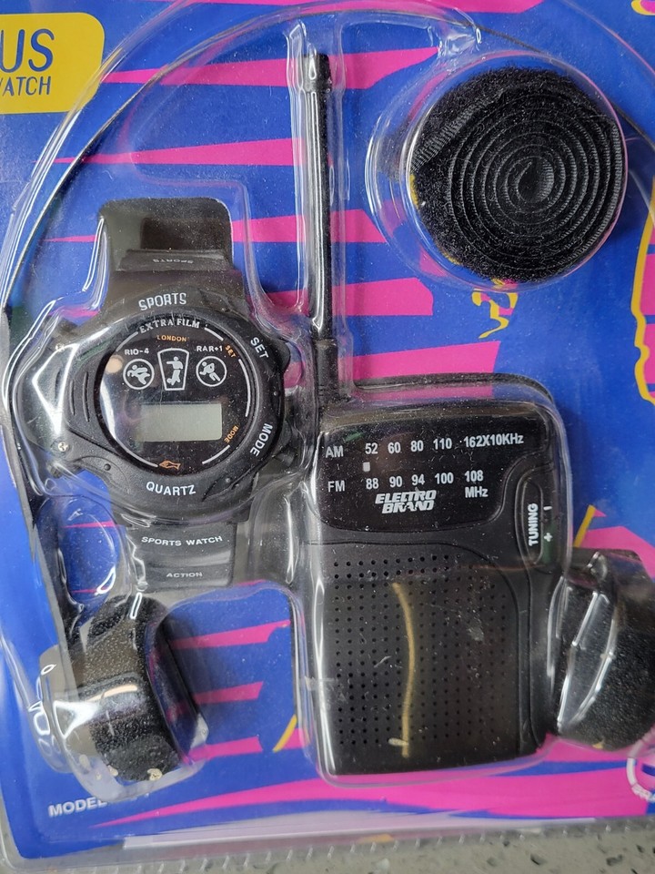 Electro Brand AM/FM Sports Radio w/ Bonus Sports Watch 822-1 Vtg Retro ...