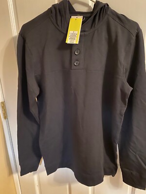 NEWAll in Motion Mens' Supima Athletic Hoodie Thumbholes - Black - Small